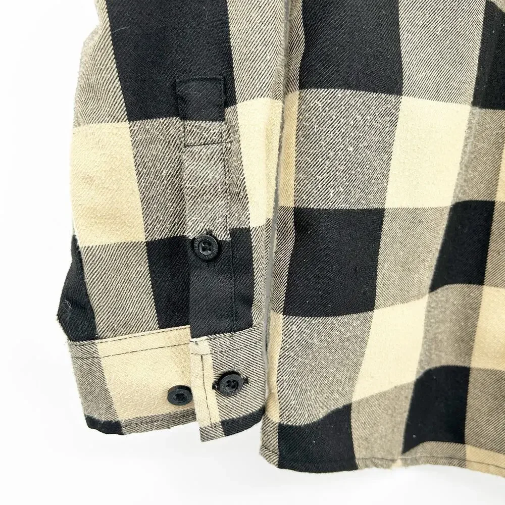 Dixxon Boys Workwear Western Flannel Outdoor‎ Fall Button Up Plaid Shirt Size M